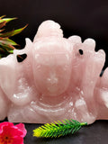 Shiva Head in Rose Quartz Carving - Lord Shivshankar in crystals and gemstones | Reiki/Chakra/Healing/Energy - 7.5 in and 1.99 kg (4.38 lb)