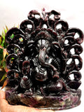 Lepidolite Handmade Carving of Ganesh - Lord Ganesha Idol in Crystals and Gemstones - Reiki/Chakra/Healing - 8 inch and 2.52 kg (5.54 lb)