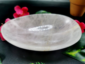 Beautiful Rose Quartz hand carved egg-shaped bowls -  5.5 inches and 310 gms (0.68 lb) - ONE BOWL ONLY