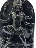 Goddess Kaali statue/ carving in black obsidian - Maa Devi Kali idol/murti in gemstones and crystals - 8 inches and 1.63 kgs (3.59 lb)