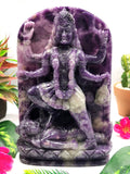 Mata Kaali statue/carving in lepidolite - Goddess Kali idol/murti in gemstones and crystals - 8 inches and 1.69 kgs (3.72 lb)