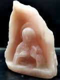 Mother Mary beautiful carving in natural rose quartz stone | hand carved in gemstones | crystal/reiki - 8 inches and 3.25 kgs (7.15 lb)