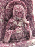 Mother Mary beautiful carving in natural lepidolite stone | hand carved in gemstones | crystal/reiki - 8 inches and 3.19 kgs (7.02 lb)