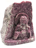 Mother Mary beautiful carving in natural lepidolite stone | hand carved in gemstones | crystal/reiki - 8 inches and 3.19 kgs (7.02 lb)