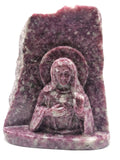 Mother Mary beautiful carving in natural lepidolite stone | hand carved in gemstones | crystal/reiki - 8 inches and 3.19 kgs (7.02 lb)