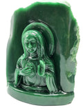 Mother Mary beautiful carving in natural Columbian Jade stone | hand carved in gemstones | crystal/reiki - 7.5 inches and 3.04 kgs (6.69 lb)