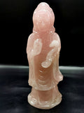 Rose Quartz Guanyin - handmade carving of Kwan Yin in standing posture - crystal/reiki/healing - 8 inches and 0.99 kg (2.18 lb)