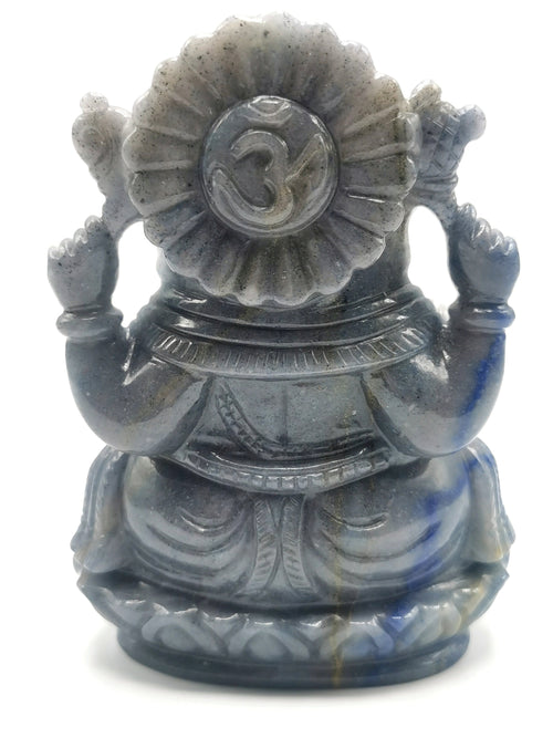 Blue Aventurine Handmade Carving of Ganesh -Lord Ganesha Idol in Crystals and Gemstones - Reiki/Chakra/Healing -5.5 in and 0.69 kg (1.52 lb)
