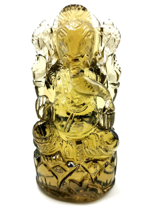 Citrine Handmade Carving of Ganesh - Lord Ganesha Idol | Sculpture in Crystals/Gemstones - Reiki/Chakra/Healing - 2.75 inches and 462 carats