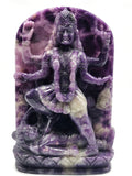 Mata Kaali statue/carving in lepidolite - Goddess Kali idol/murti in gemstones and crystals - 8 inches and 1.69 kgs (3.72 lb)