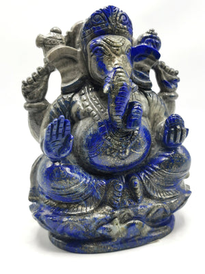 Lapis Lazuli Handmade Carving of Ganesh - Lord Ganesha Idol |Sculpture in Crystals/Gemstones - Reiki/Chakra/Healing - 5.2 inches and 1.09 kg