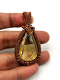 Jewelry - Stunning citrine pendant with intricate copper wire wrapping - gemstone/crystal jewelry | Mother's Day/engagement/birthday gift