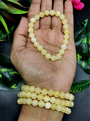 Beautiful yellow calcite bracelet set of 4 pieces | gemstone/crystal jewelry | Mother's Day/Birthday/Anniversary/Valentine's Day gift