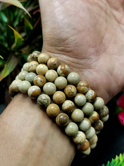 Beautiful picture jasper stone bracelet set of 4 pieces | gemstone/crystal jewelry | Mother's Day/Birthday/Anniversary/Valentine's Day gift