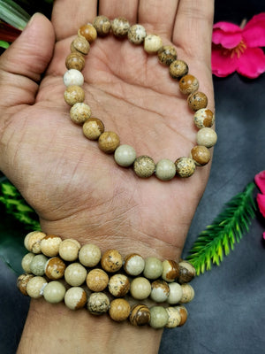 Beautiful picture jasper stone bracelet set of 4 pieces | gemstone/crystal jewelry | Mother's Day/Birthday/Anniversary/Valentine's Day gift