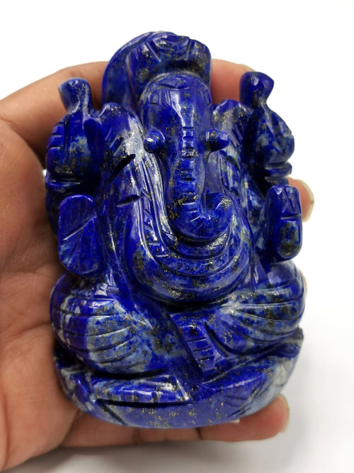 Lapis Lazuli Ganesh Carving -- 3.2 inches and 425 gms