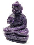 Lepidolite Buddha - handmade carving of serene and meditating Lord Buddha - crystal/reiki/healing - 5.5 inches and 0.720 kg (1.58 lb)