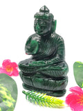 Beautiful gemstone Dark Green Aventurine Buddha - handmade carving of serene and meditating Lord Buddha - crystal/reiki/healing - 5 in and 0.46 kg (1.01 lb)