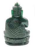 Buddha in Dark Green Aventurine Crystal - handmade carving - 4 in and 0.27 kg - ONE STATUE ONLY