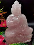 Handmade Crystal Rose Quartz Buddha - 5 inches and 0.45 kg (0.99 lb)