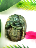 Labradorite stone Handmade Miniature Carving of Krishna - 1.5 inches and 16 gms