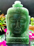 Unique handmade twin-sided carving of Buddha in Australian Jade - serene and meditating Lord Buddha - crystal/reiki - 7.5 in and 1.43 kg