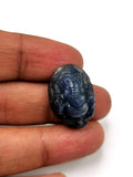 Ganesh miniature carving for pendant in blue sapphire stone - gemstone/crystal jewelry | Reiki/Chakra/Healing with crystals - ONE PIECE ONLY
