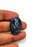 Ganesh carving in miniature style pendant in blue sapphire stone - gemstone/crystal jewelry | Reiki/Chakra/Healing with crystals - ONE PIECE ONLY