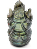 Labradorite gemstone Ganesh with beautiful flash - Lord Ganesha Idol | Figurine in Crystals and Gemstones - 2 inches and 110 gm