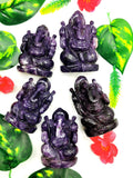 Ganesha in Lepidolite Handmade Carving - Reiki/Chakra - 3 inch and 210 gms - ONE STATUE ONLY