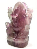 Gemstone Multicolor Fluorite Handmade Carving of Ganesh - Lord Ganesha Idol/Murti in Crystals and Gemstones -Reiki/Chakra/Healing - 4 in and 500 gm
