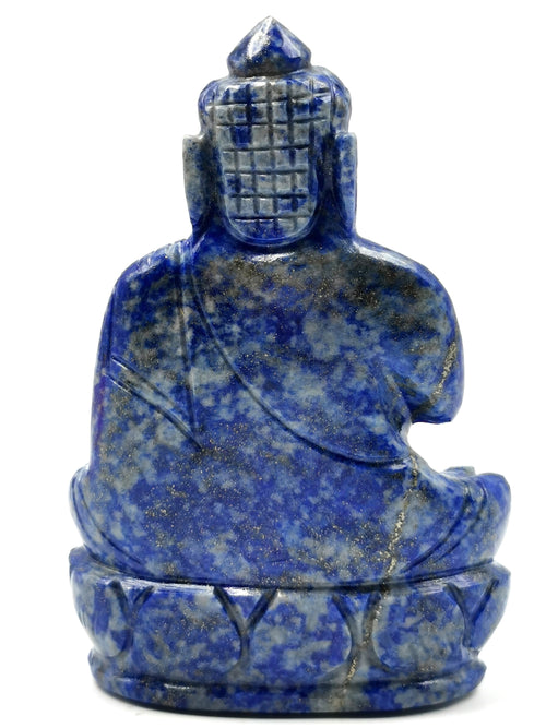 Lapis Lazuli Crystal Buddha - handmade carving of serene and meditating Lord Buddha - crystal/reiki/healing - 3.5 inches and 210 gms - 1 PIECE ONLY