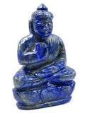 Lapis Lazuli Crystal Buddha - handmade carving of serene and meditating Lord Buddha - crystal/reiki/healing - 3.5 inches and 210 gms - 1 PIECE ONLY