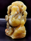 Yellow Calcite Crystal Handmade Carving of Ganesh - Lord Ganesha Idol in Crystals and Gemstones - Reiki/Chakra - 5.5 inch and 900 gms (1.98 lb)