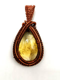 Jewelry - Stunning citrine pendant with intricate copper wire wrapping - gemstone/crystal jewelry | Mother's Day/engagement/birthday gift