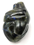 Natural Labradorite Anatomical Heart carving - Human Heart/Crystal Heart - reiki/chakra/healing/energy - 1.1 kgs and 5 inches