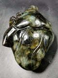 Natural Labradorite Anatomical Heart carving - Human Heart/Crystal Heart - reiki/chakra/healing/energy - 1.1 kgs and 5 inches