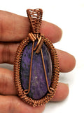 Jewelry - Stunning charoite pendant with intricate copper wire wrapping - gemstone/crystal jewelry | Mother's Day/engagement/birthday gift