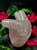 Exquisite Rose Quartz Anatomical Heart carving - Human Heart/Crystal Heart - reiki/chakra/healing/energy - 0.875 kgs and 5 inches