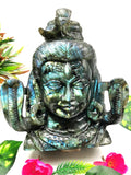 Large gemstone Shiva Handmade in Labradorite Carving - Lord Shivshankar in crystals and gemstones | Reiki/Chakra/Healing/Energy - 8 inches and 3.1 kg