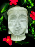 Selenite Buddha Face/Head - handmade carving of serene face of Lord Buddha - crystal/reiki/healing - 5.5 inches and 1.48 kg (3.26 lb)