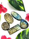 Pendants in labradorite stone set of 5 - gemstone/crystal jewelry |Reiki/Chakra/Healing - 5 PIECES ONLY