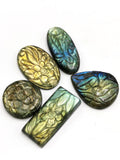 Pendants in labradorite stone set of 5 - gemstone/crystal jewelry |Reiki/Chakra/Healing - 5 PIECES ONLY