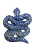 Slithering snake miniature carving in lapis lazuli stone - crystal healing / chakra / reiki / energy - 2 inches and 60 gms - ONE PIECE ONLY