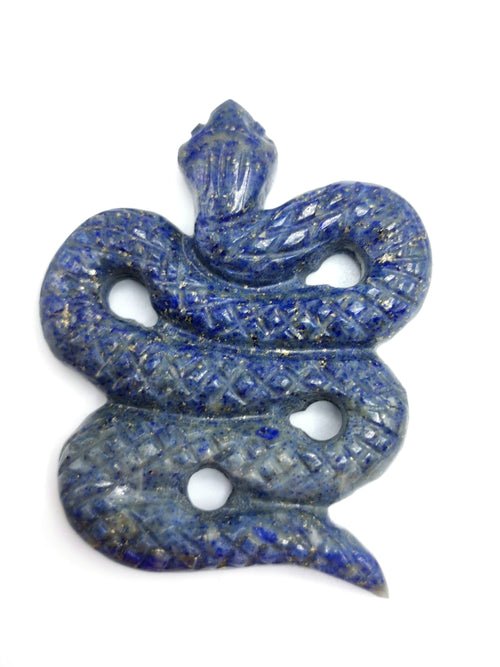 Slithering snake miniature carving in lapis lazuli stone - crystal healing / chakra / reiki / energy - 2 inches and 60 gms - ONE PIECE ONLY