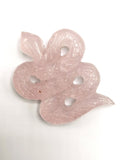 Slithering snake miniature carving in rose quartz stone - crystal healing / chakra / reiki / energy - 2 inches and 52 gms - ONE PIECE ONLY