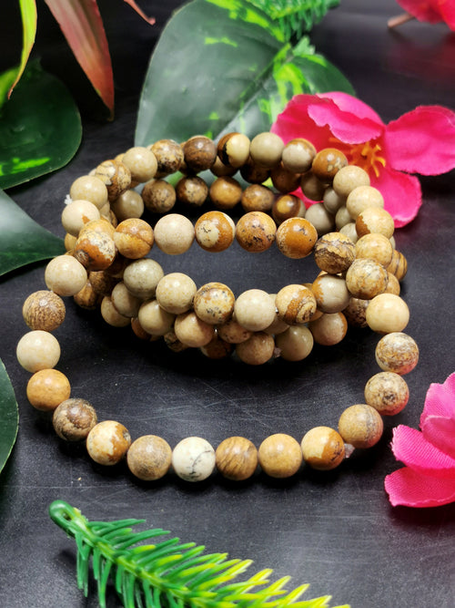 Beautiful picture jasper stone bracelet set of 4 pieces | gemstone/crystal jewelry | Mother's Day/Birthday/Anniversary/Valentine's Day gift