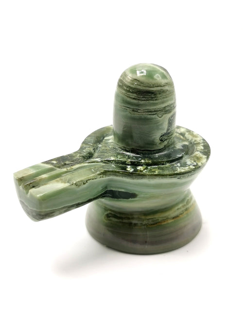 Serpentine stone Lingam/Shivling - Energy/Reiki/Crystal Healing - 3 inches length and 170 gms (0.37 lb)