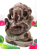 Narmada Quartz Handmade Carving of Ganesh - Lord Ganesha Idol in Crystals and Gemstones - Reiki/Chakra - 5 inch and 0.89 kg (1.96 lb)