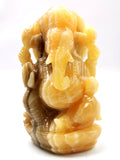 Yellow Calcite Handmade Carving of Ganesh - Lord Ganesha Idol in Crystals and Gemstones - Reiki/Chakra - 5.1 inch and 900 gms (1.98 lb)